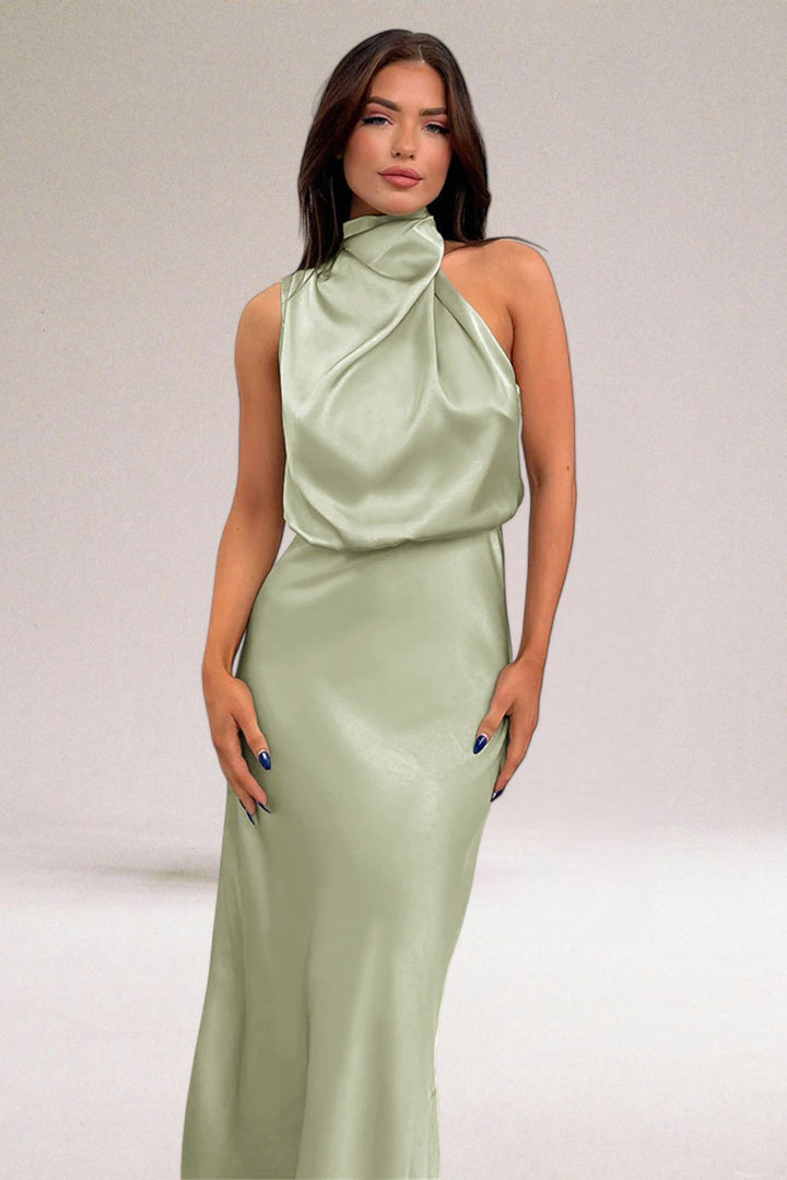 Elegant Halter Neck Dress – Zalumo