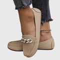 Women's Casual Slip-On Flat Loafers with Gold Chain Detail – Zalumo