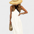 Elegant Cross-Neck Maxi Dress – Zalumo