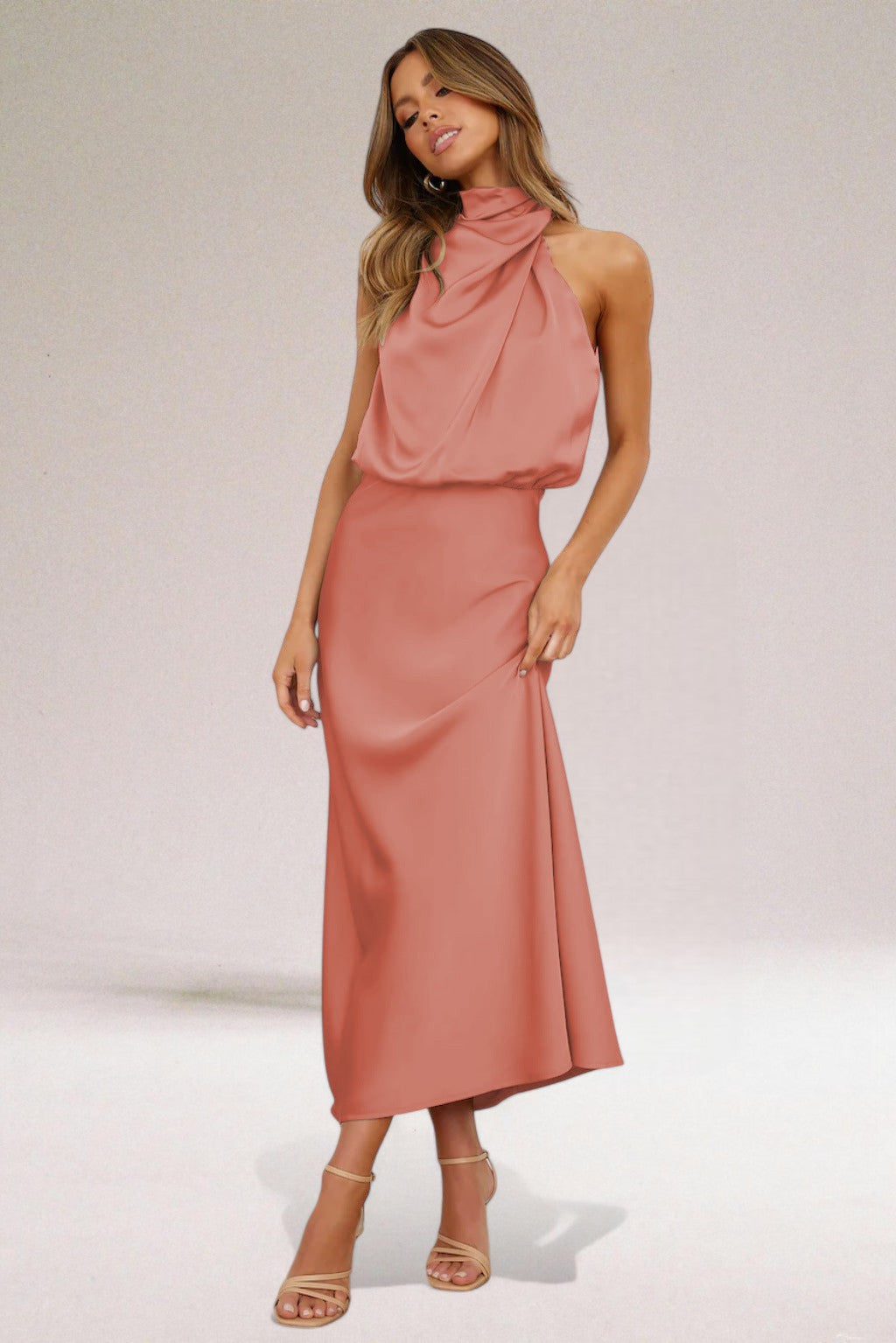 Elegant Halter Neck Dress – Zalumo