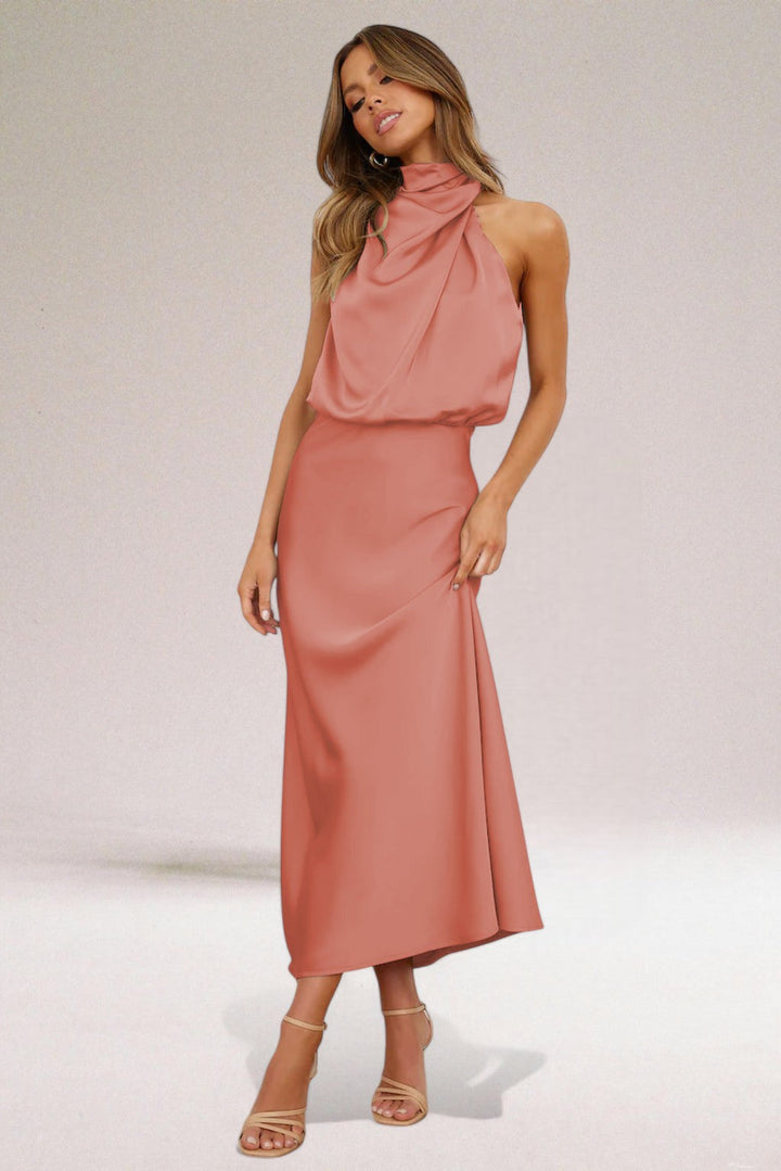 Elegant Halter Neck Dress – Zalumo