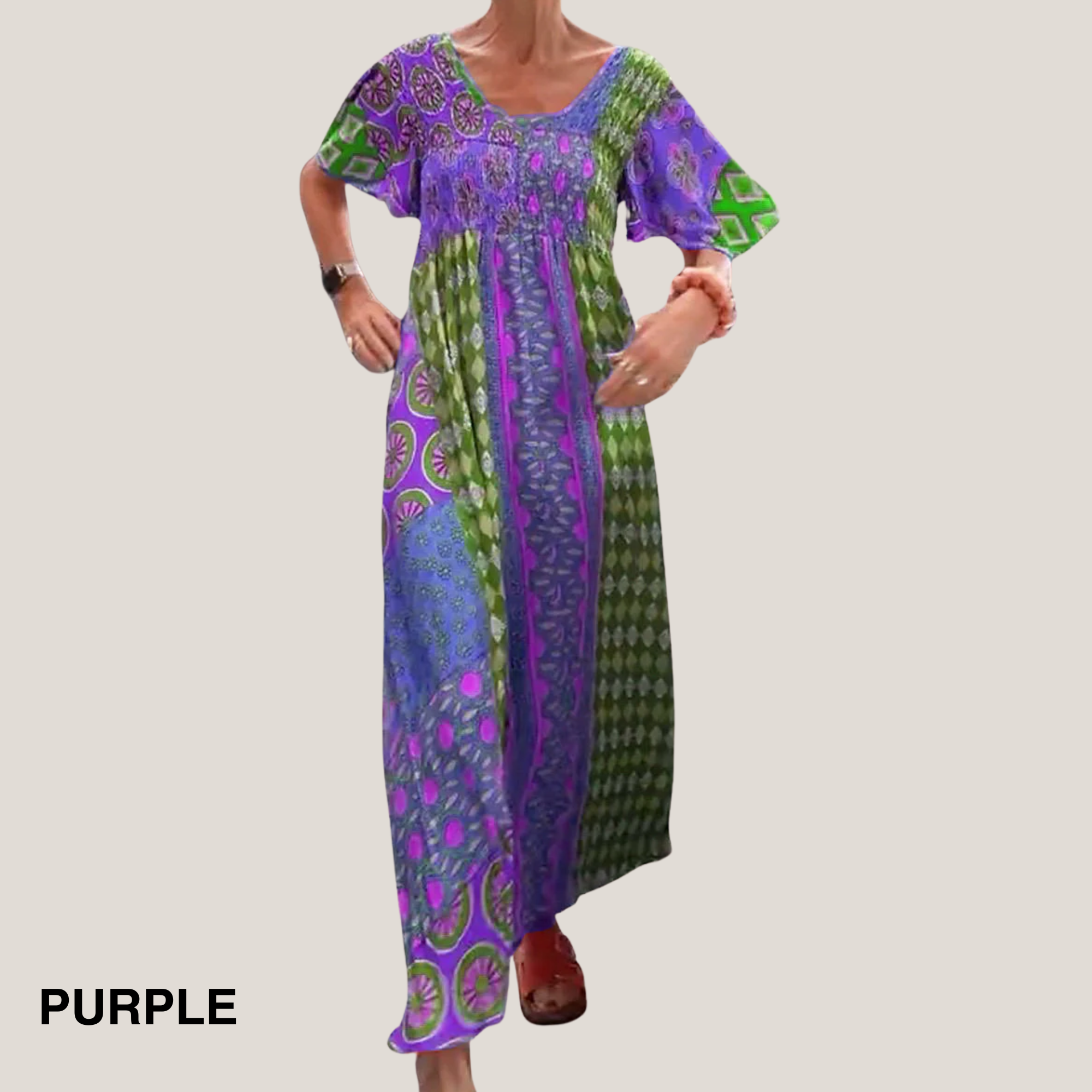 Elegant Paisley Midi Dress – Zalumo