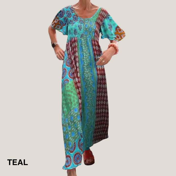 Elegant Paisley Midi Dress – Zalumo