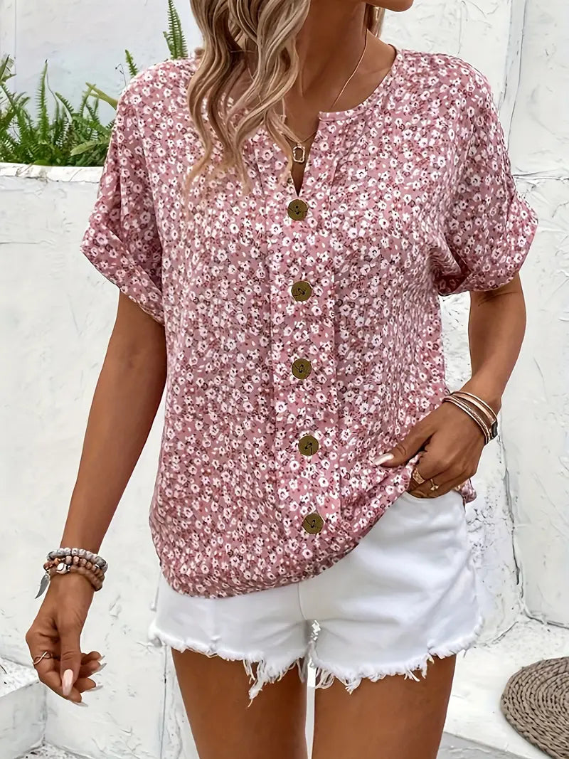 Chic Floral Print Blouse – Zalumo