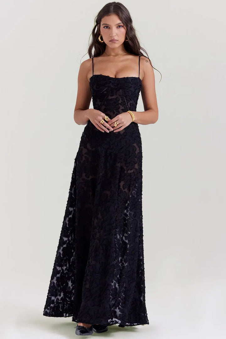 Long Summer Dress with Open Back and Adjustable Straps – Zalumo