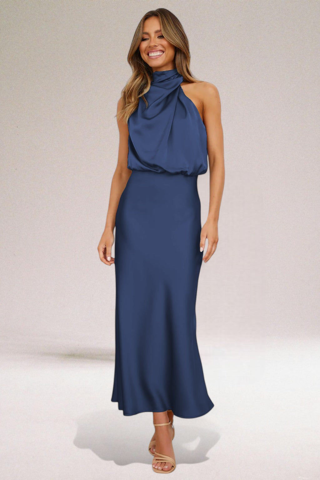 Elegant Halter Neck Dress – Zalumo
