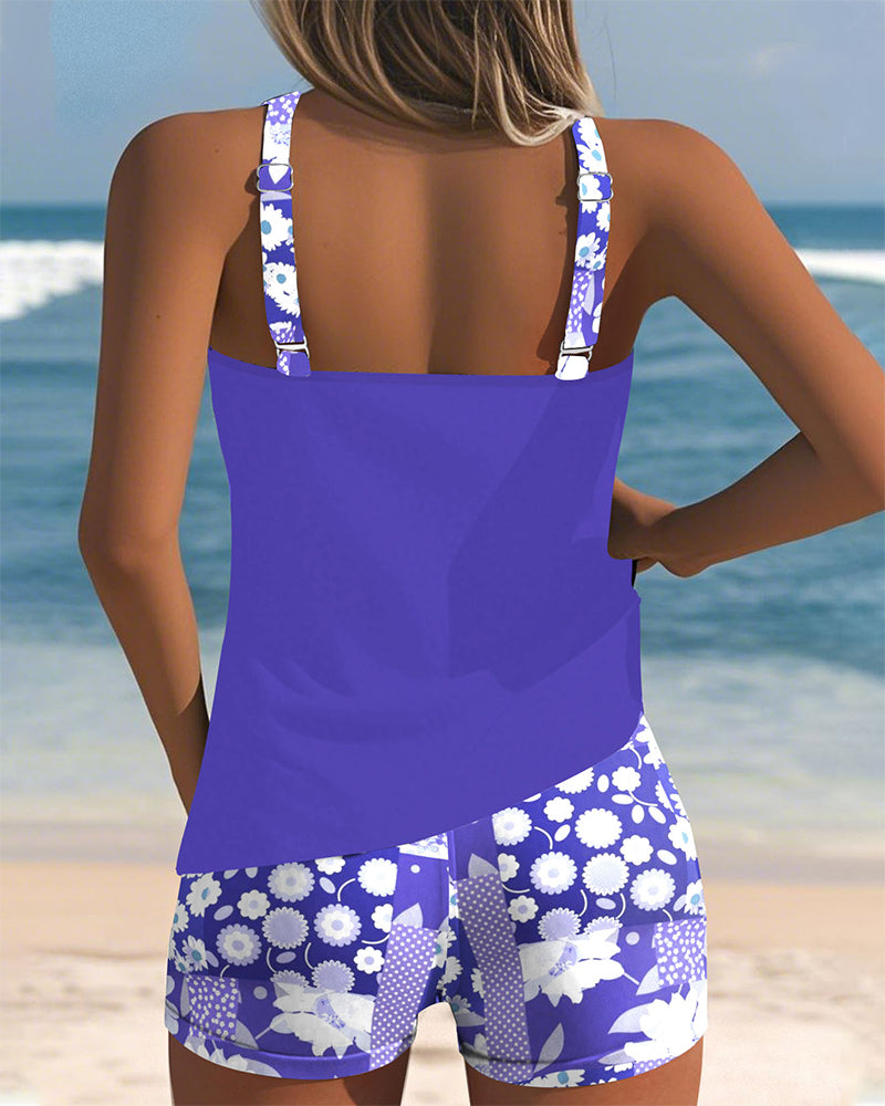 Two-Piece Swimsuit with Comfortable Fit and Floral Beach Style – Zalumo