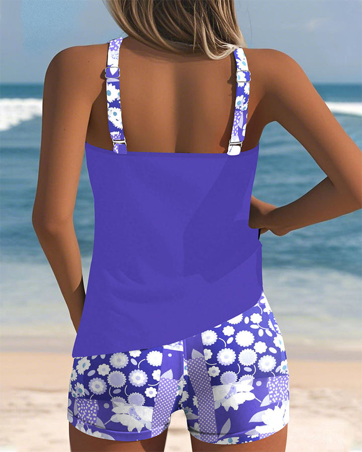 Two-Piece Swimsuit with Comfortable Fit and Floral Beach Style – Zalumo