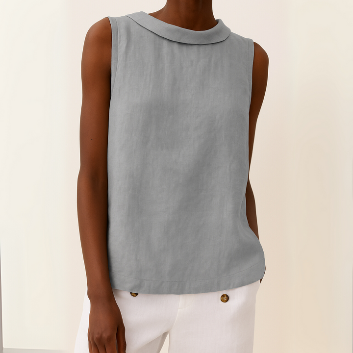 Sleeveless Roll Collar Top – Zalumo