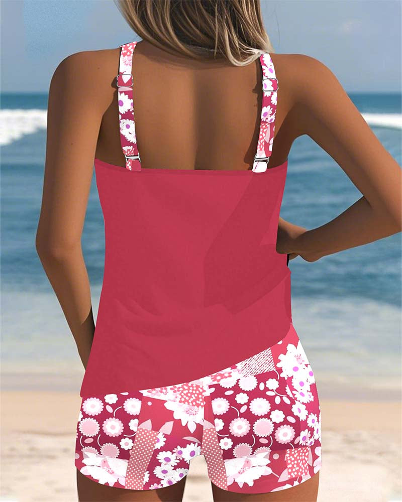 Two-Piece Swimsuit with Comfortable Fit and Floral Beach Style – Zalumo