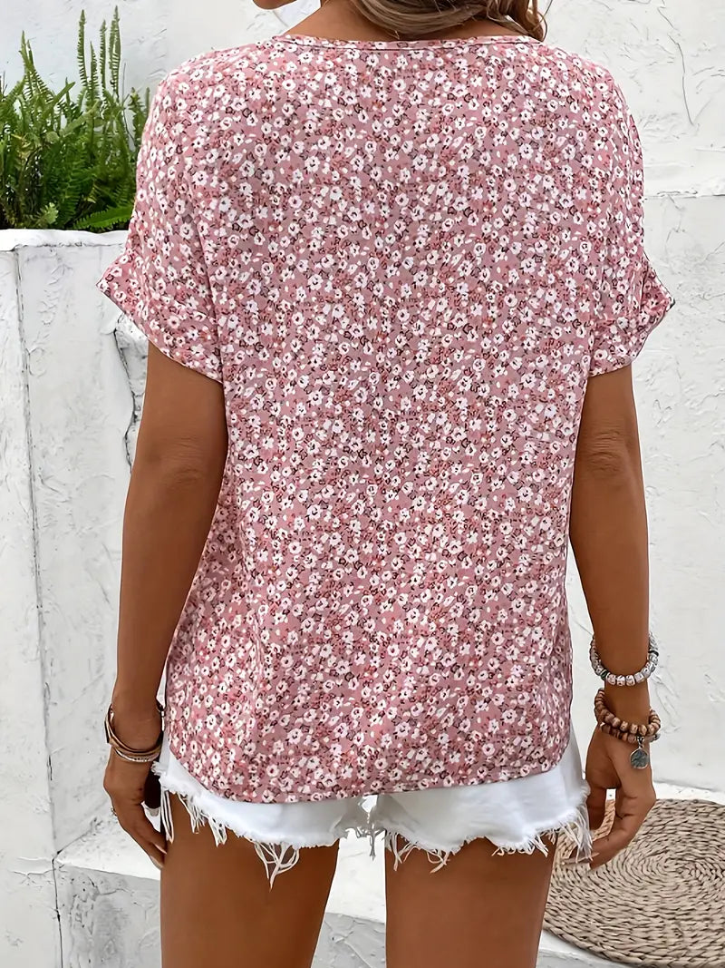 Chic Floral Print Blouse – Zalumo