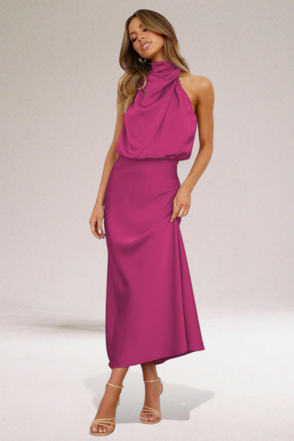 Elegant Halter Neck Dress – Zalumo