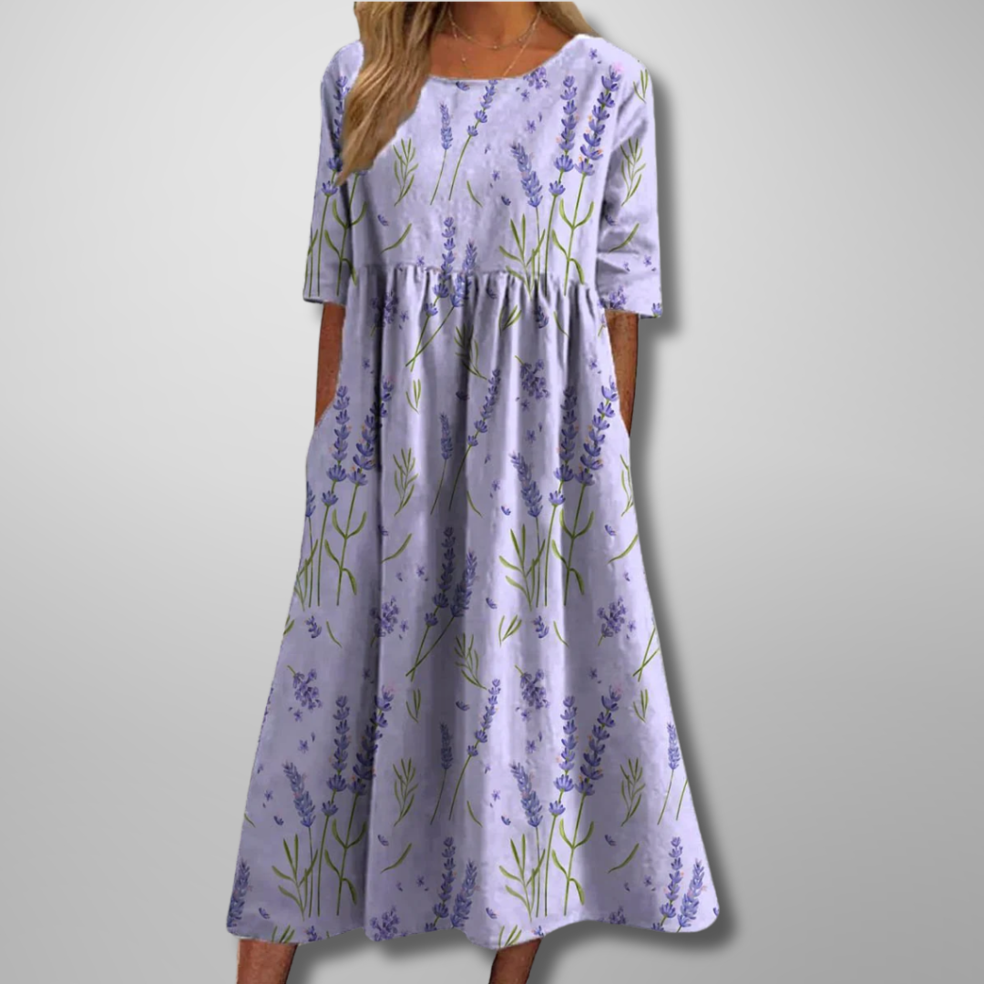 Relaxed Floral Midi Dress – Zalumo