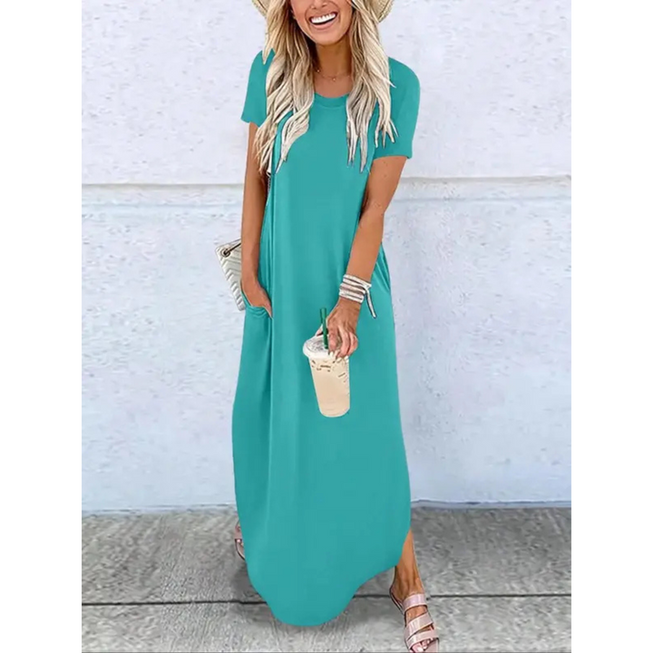Casual Summer Round Neck Maxi Dress – Zalumo