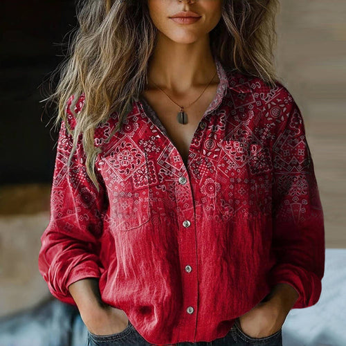 Bohemian Pattern Vintage Blouse – Zalumo