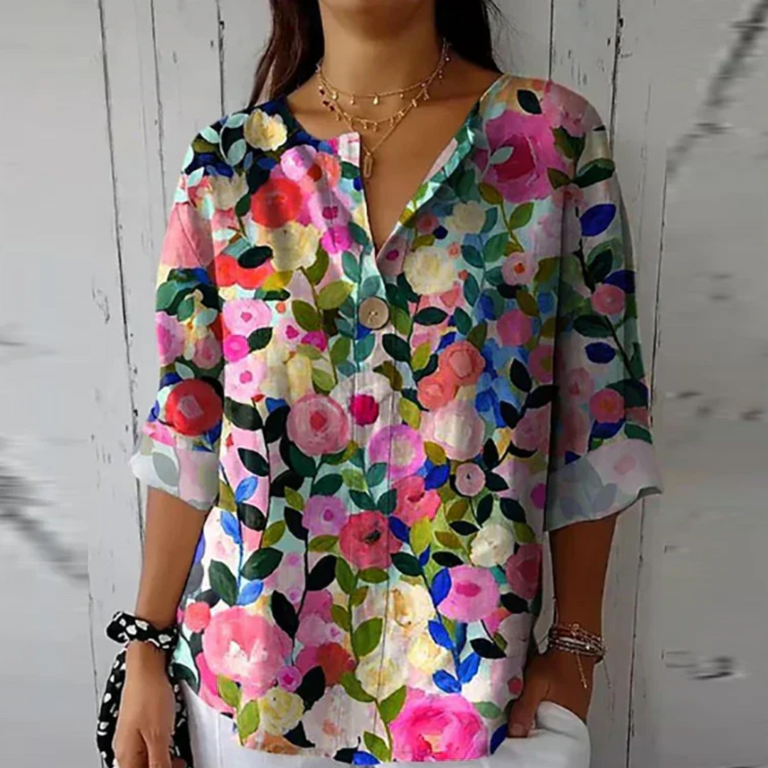 Chic Floral Print Blouse – Zalumo