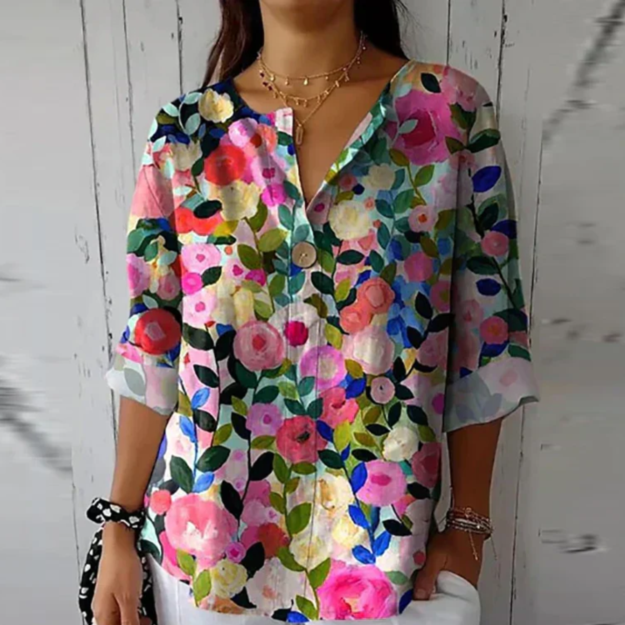 Chic Floral Print Blouse – Zalumo