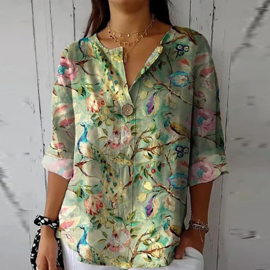 Chic Floral Print Blouse – Zalumo