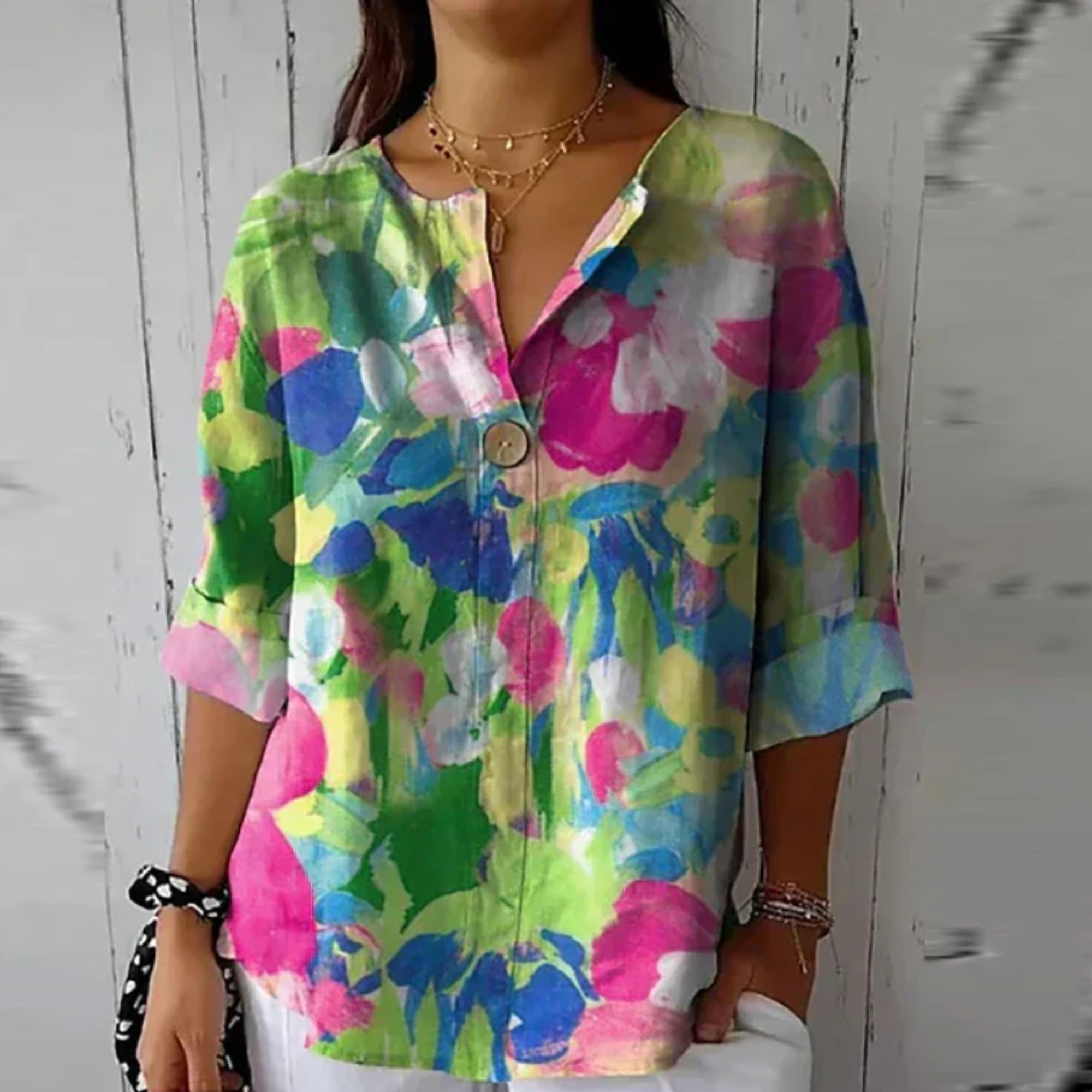 Chic Floral Print Blouse – Zalumo