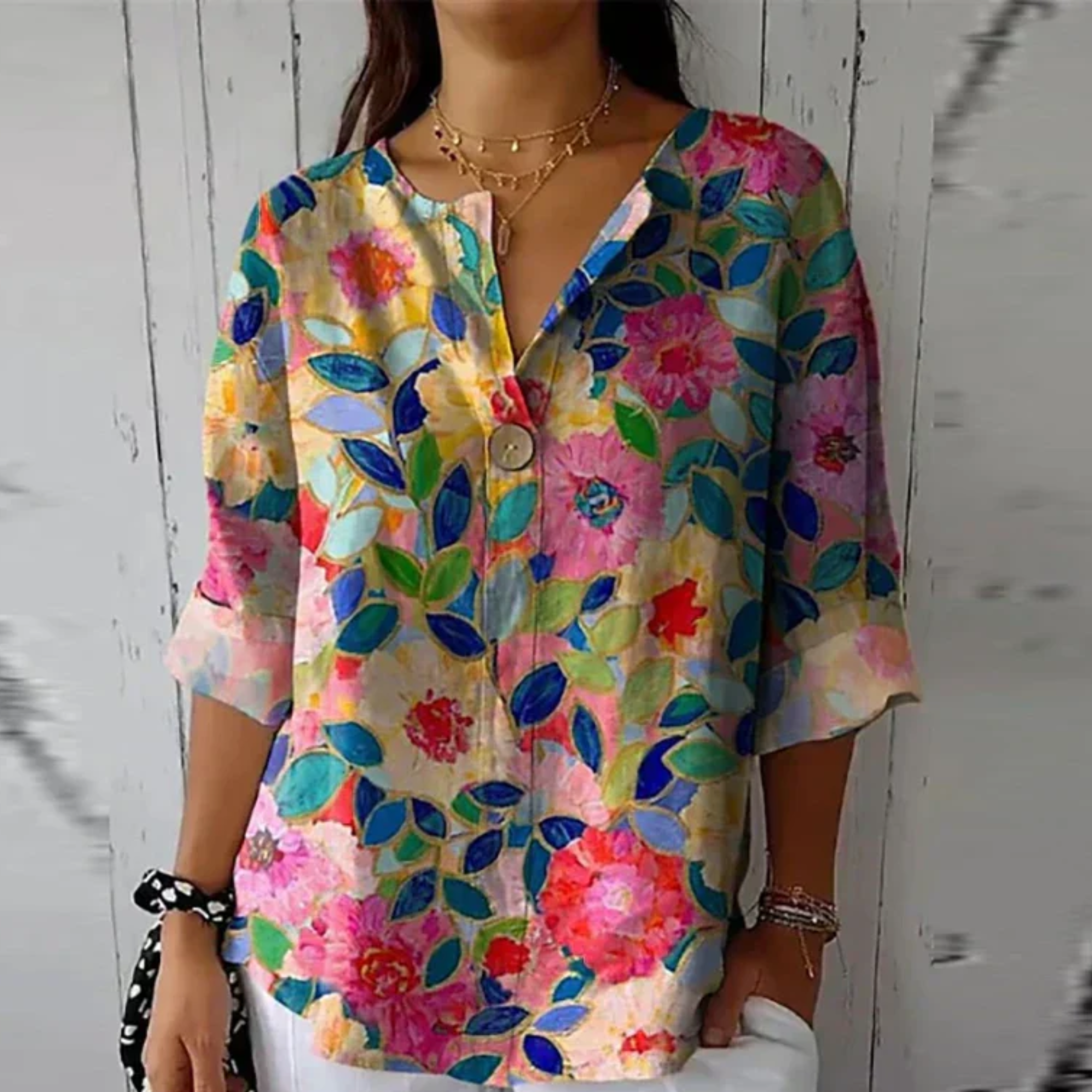 Chic Floral Print Blouse – Zalumo