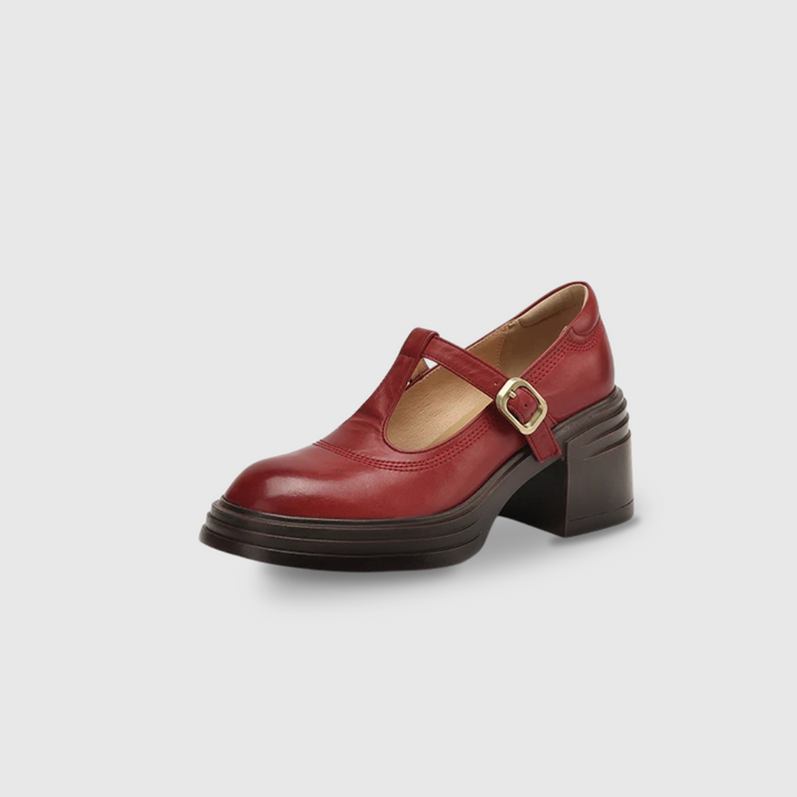 Women's Chunky Block Heel Mary Jane Pumps Round Toe Strap – Zalumo