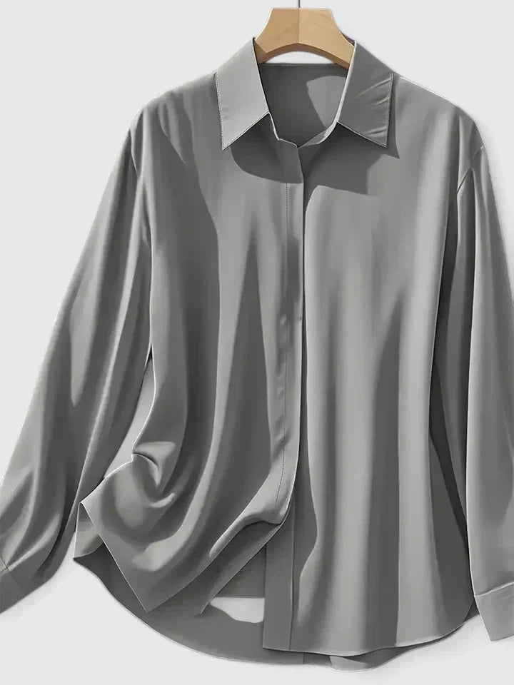 Women's Elegant Button Down Shirt with Concealed Placket – Zalumo