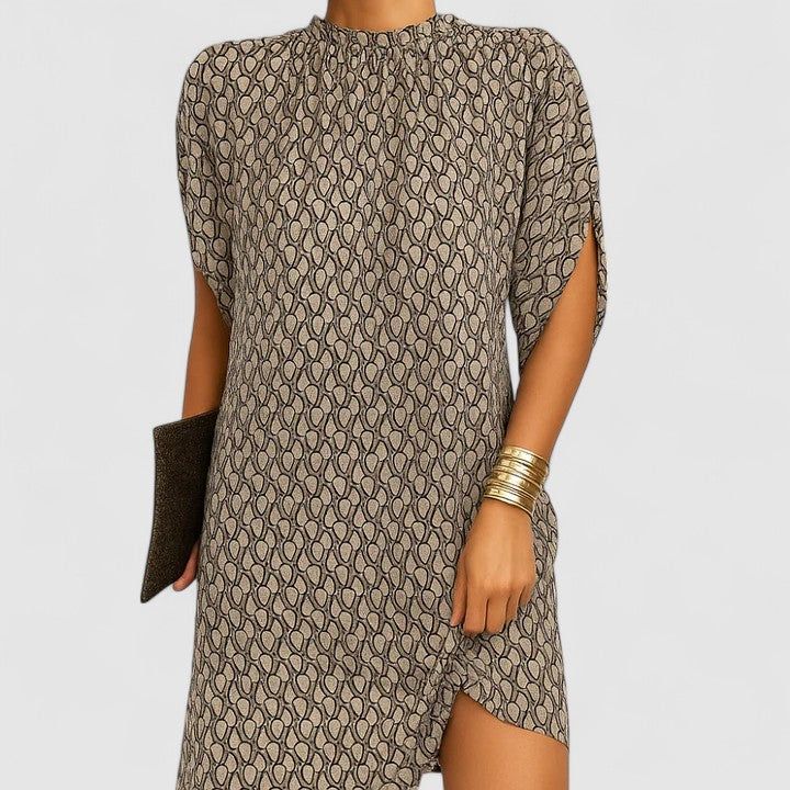 Women's Mock Neck Batwing Split Sleeve Midi Dress – Zalumo