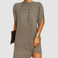Women's Mock Neck Batwing Split Sleeve Midi Dress – Zalumo