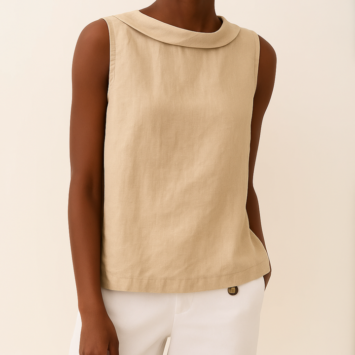 Sleeveless Roll Collar Top – Zalumo