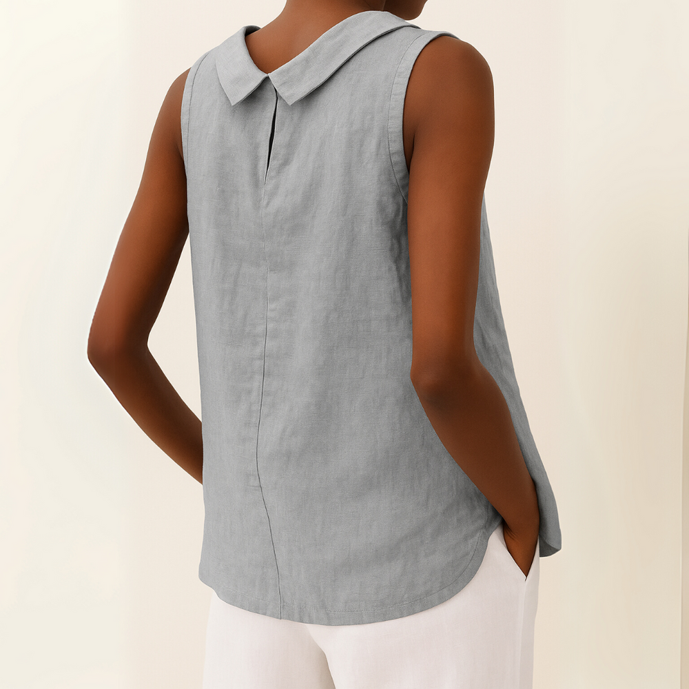 Sleeveless Roll Collar Top – Zalumo