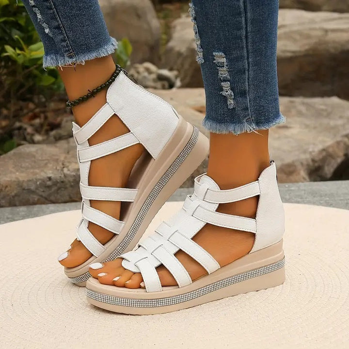 Comfort Sandals with Rhinestone Decoration – Zalumo
