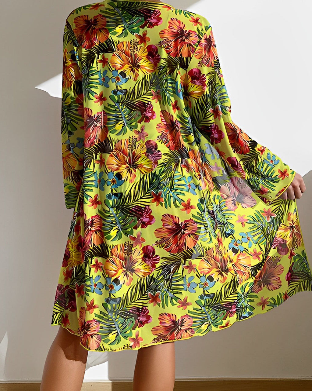 Tropical Print Bikini Set with Cover-Up – Zalumo