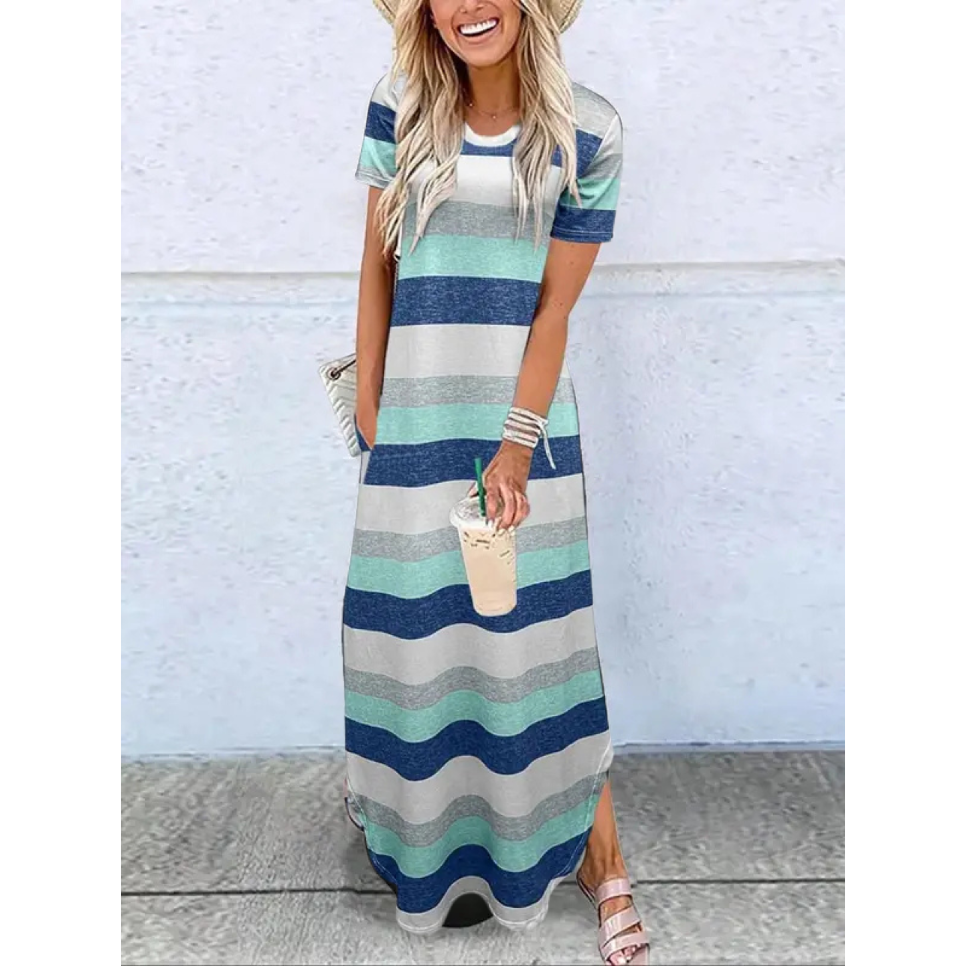 Casual Summer Round Neck Maxi Dress – Zalumo