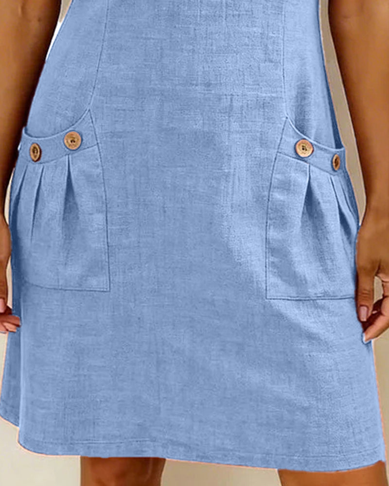 Women's Shift Dress Short Sleeve Zip Neck with Pockets – Zalumo