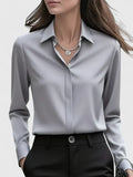 Women's Elegant Button Down Shirt with Concealed Placket – Zalumo