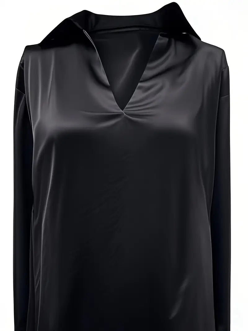 Premium V-Neck Satin Blouse