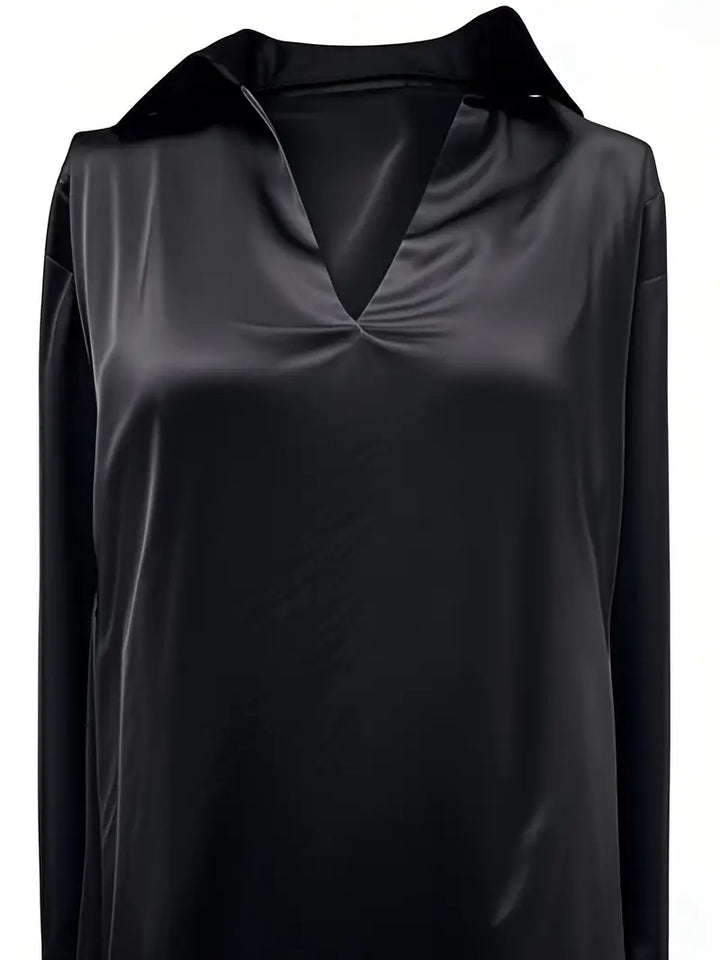 Premium V-Neck Satin Blouse