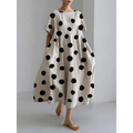 Casual Long Dress with Iconic Polka Dots and Freedom of Movement for Summer Days – Zalumo