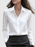 Women's Elegant Button Down Shirt with Concealed Placket – Zalumo
