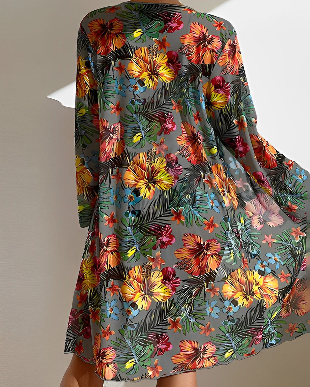 Tropical Print Bikini Set with Cover-Up – Zalumo
