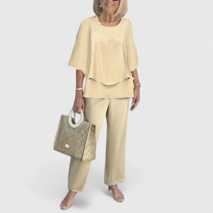 Women's Casual Floral Print Top and Wide-Leg Pants Set – Zalumo