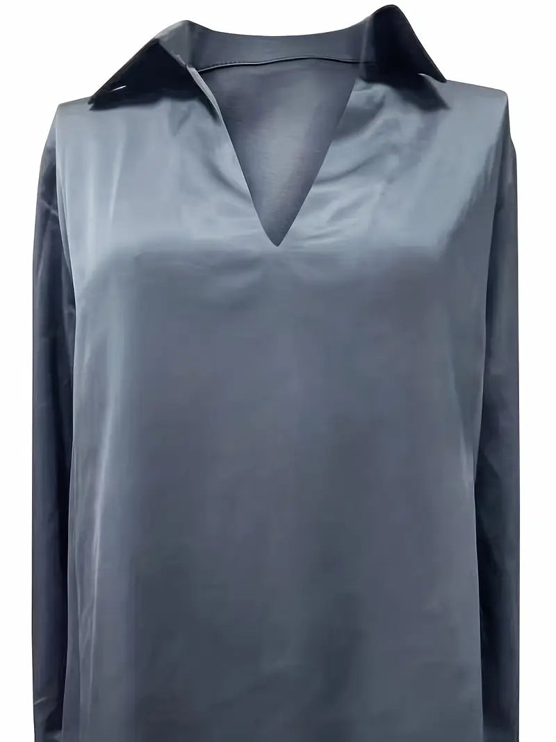 Premium V-Neck Satin Blouse