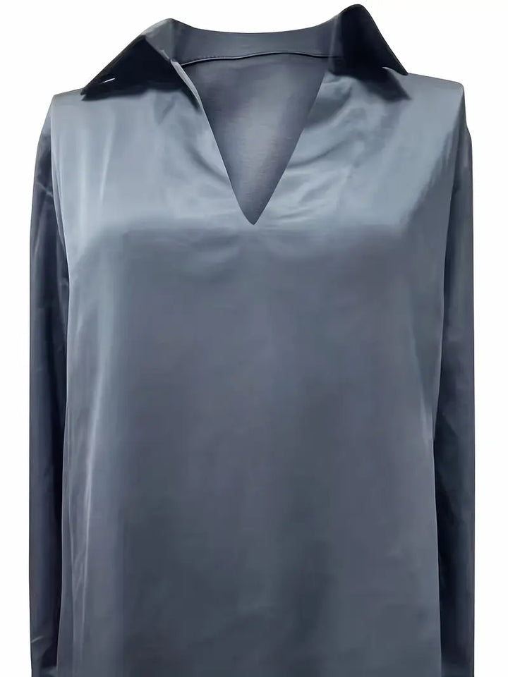 Premium V-Neck Satin Blouse