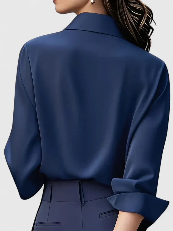 Women's Elegant Button Down Shirt with Concealed Placket – Zalumo