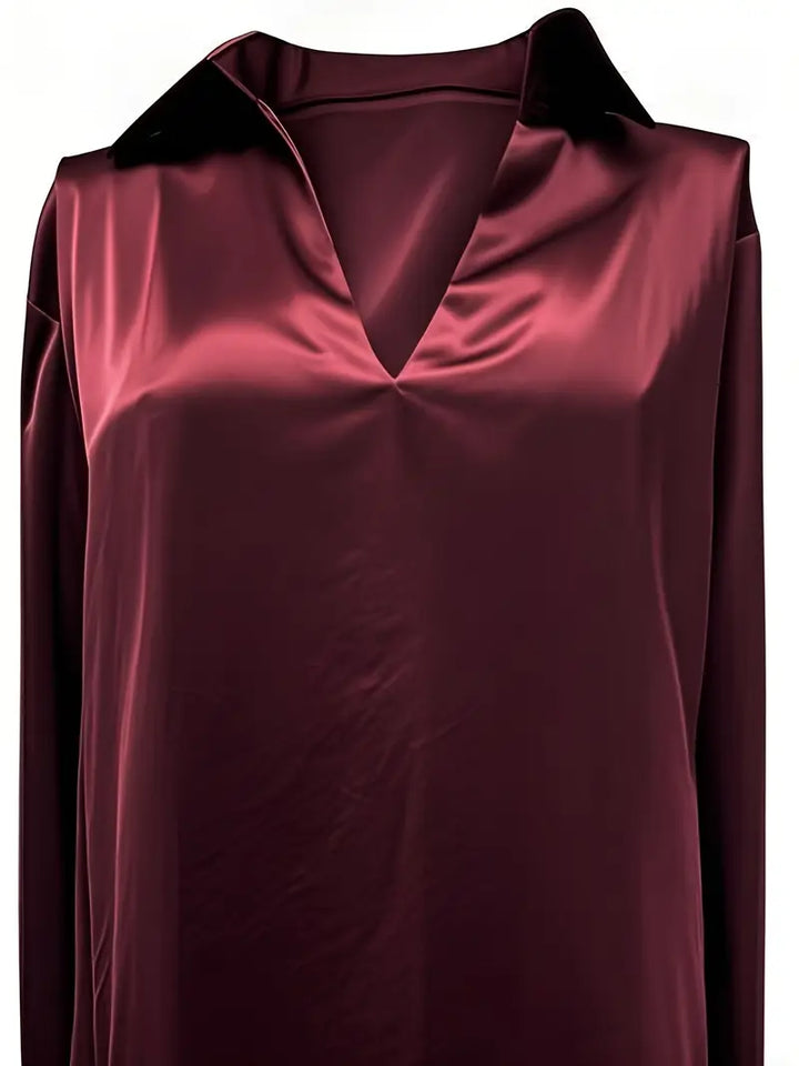 Premium V-Neck Satin Blouse