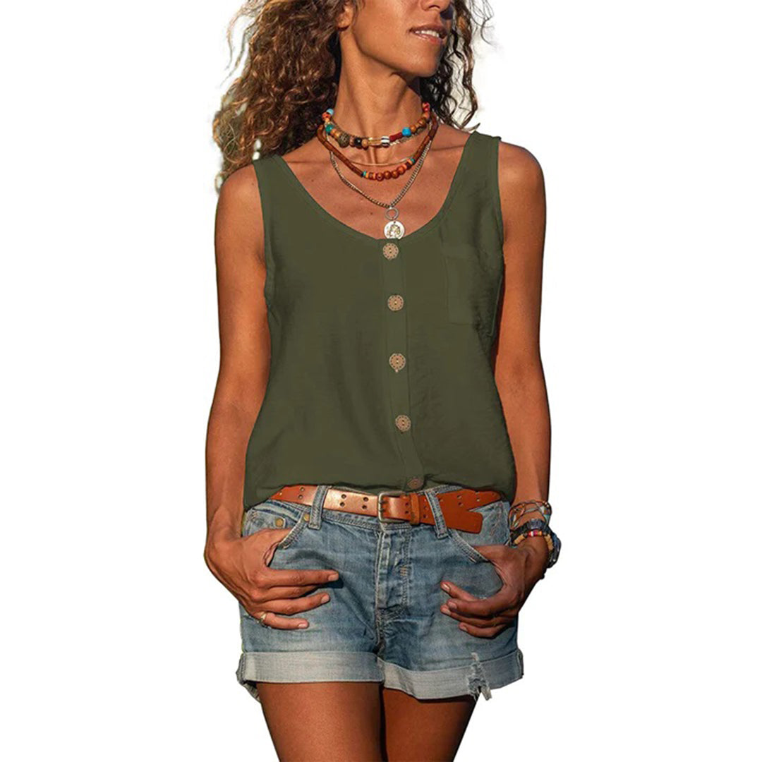Casual Sleeveless Top with Loose Fit – Zalumo