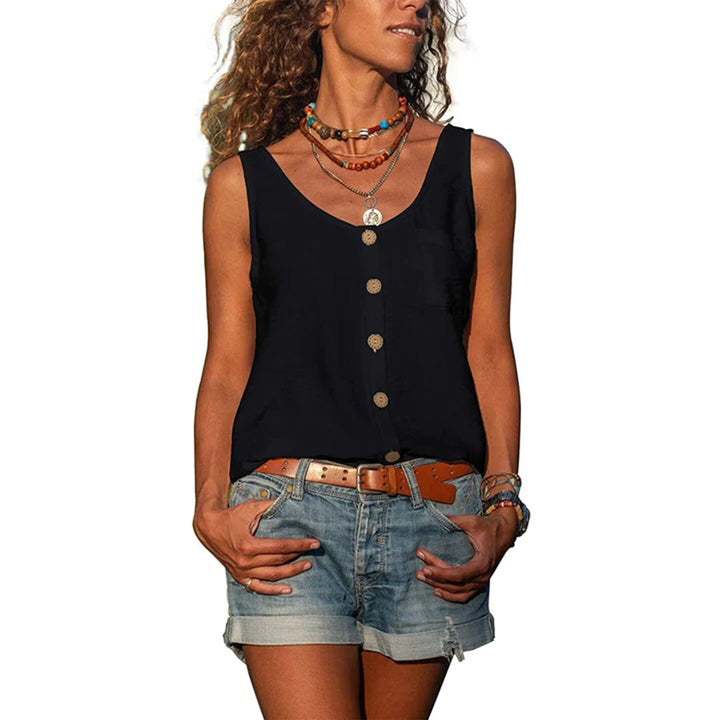 Casual Sleeveless Top with Loose Fit – Zalumo