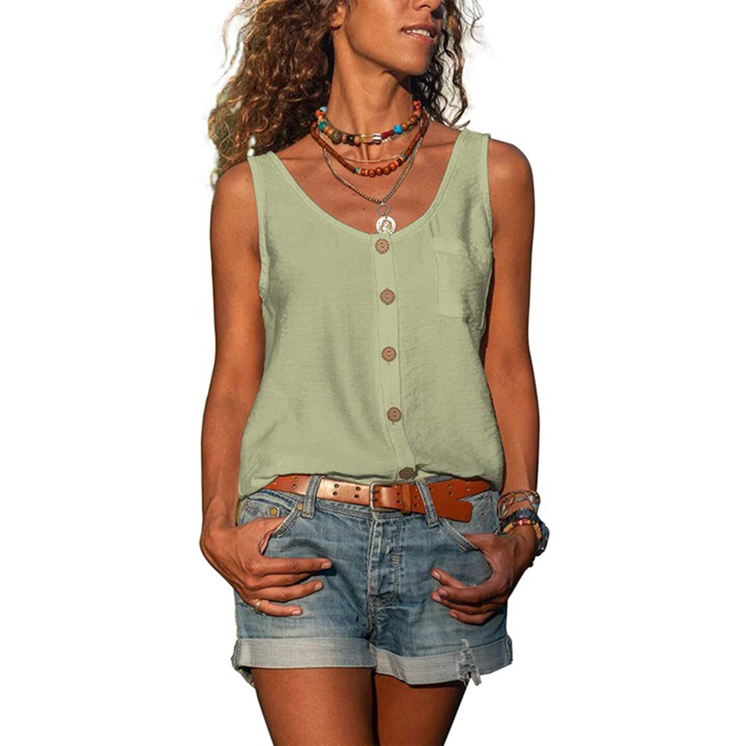 Casual Sleeveless Top with Loose Fit – Zalumo