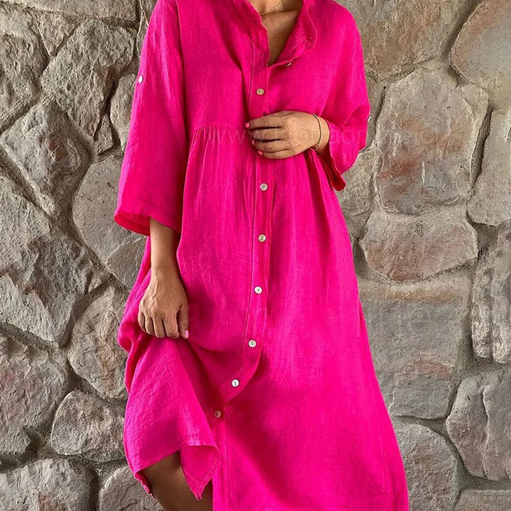 Women's Flowy Elegant Midi Dress Evening – Zalumo