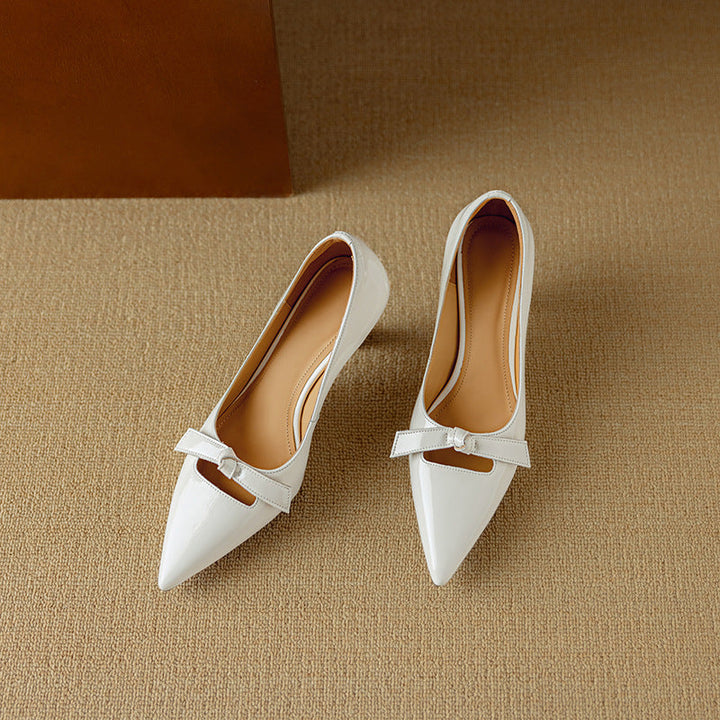 Women's Bow Detail Pumps Pointed Toe Kitten Heel Shoes – Zalumo